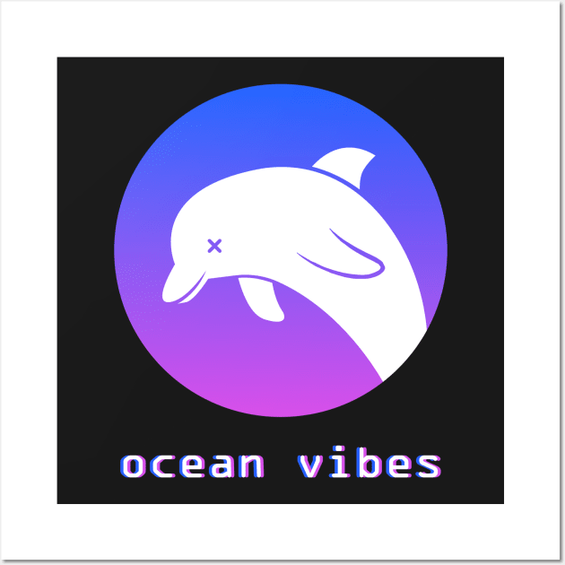 Ocean Vibes - Seapunk Vaporwave Aesthetic Wall Art by MeatMan